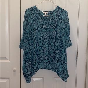 Cute blue floral blouse